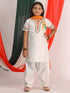 Girl's Republic Day Special White Kurta Salwar Set